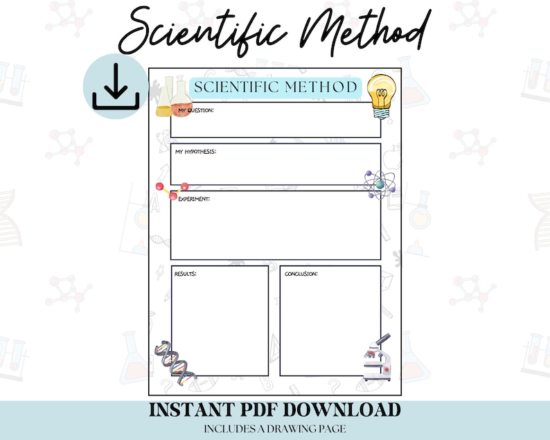 Scientific Method Worksheet Homeschool Science Project Printable ...