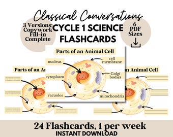 Classical Conversations Cycle 1 Science Flashcards Cycle 1 Science Memory Cards Homeschool Printables Science Cycle 1 Memory Work Science