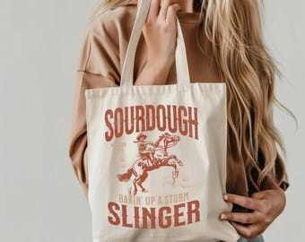 Sauerteig Bäcker Geschenk Western Style Einkaufstasche Geschenk für Bäcker Brotherstellung Lieferung Bauernhaus Küche Dekor Wiederverwendbare Einkaufstasche Landhausküche