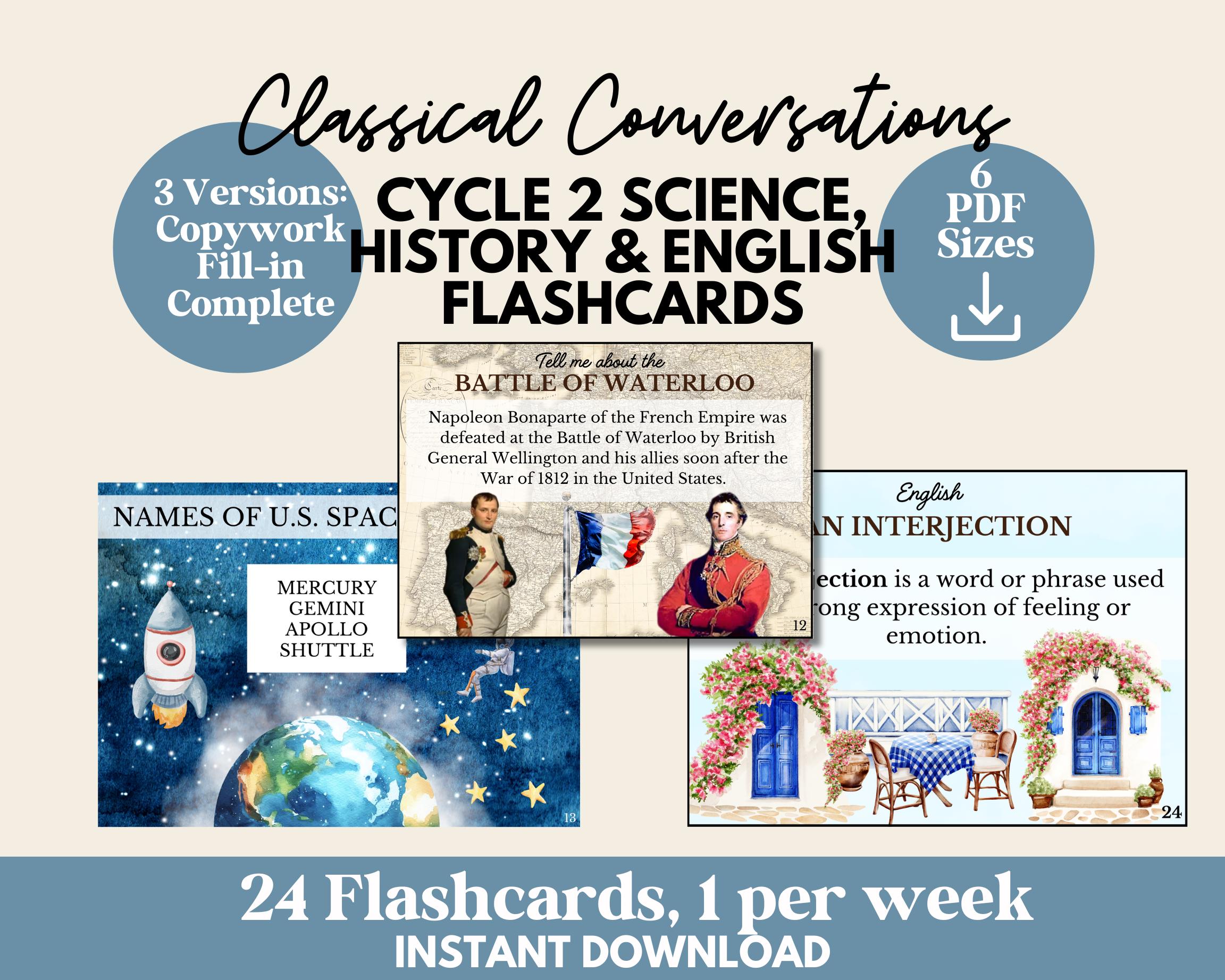 Classical Conversations Cycle 2 Resources Science, History & English ...