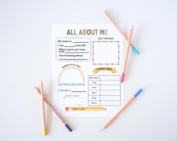 All About me Worksheet Christian Teacher Resources Favorite Things Printable Ice Breaker Get to know me Kid First Day of School Homeschool