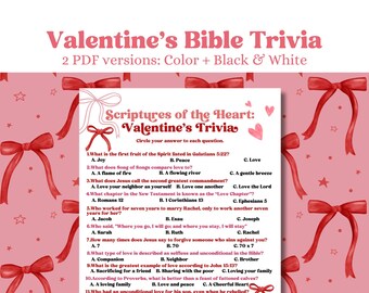 Christian Valentine&#39;s Day Trivia Game Valentine&#39;s Sunday School Activity Youth Group Game Valentine&#39;s Day Quiz Bible Vday Church Party