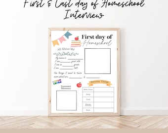 First Last Day of Homeschool Printable Back to School Questionnaire Christian Homeschool Interview Homeschool Keepsake First Day Printable