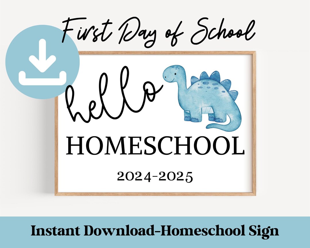 First Day of Homeschool Sign Homeschool Decor Homeschool Preschool Sign ...