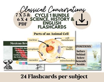 Classical Conversations Cycle 1 Science, History & English Bundle Flashcards Cycle 1 Science Memory Cards Science Cycle 1 History English