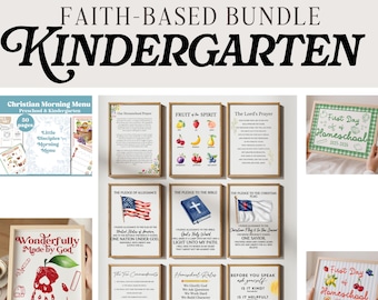 Christian Kindergarten Homeschool Curriculum Back to School Bundle Kindergarten Worksheets Kinder Printable Charlotte Mason 1st Day School
