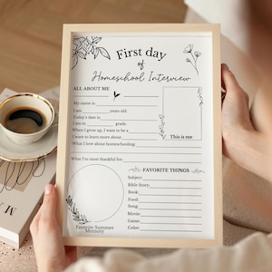 First Day of Homeschool Printable First Day Homeschool Interview Christian Homeschool Keepsake All About Me First Worksheet Back to School