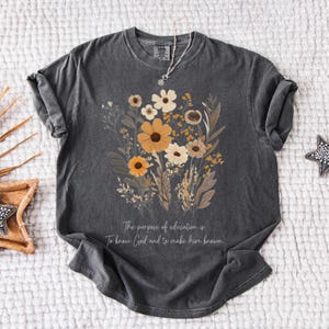 Classical Conversations Shirt Homeschool Mom Gift Cycle 1 Tutor Shirt Director Gift Mother&#39;s Day Comfort Colors Dark Floral Monochrome Tee