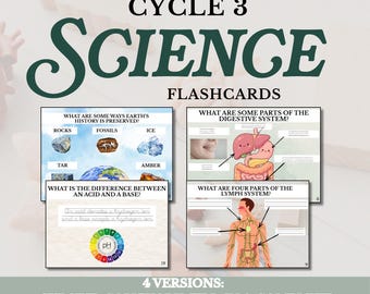 Cycle 3 Science Flashcards Cycle 3 Science Resources Cursive Copywork Cycle 3 Cards Memory Work Tutor