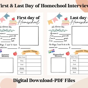 First Last Day of Homeschool Printable Back to School Questionnaire Christian Homeschool Interview Homeschool Keepsake First Day Printable image 3