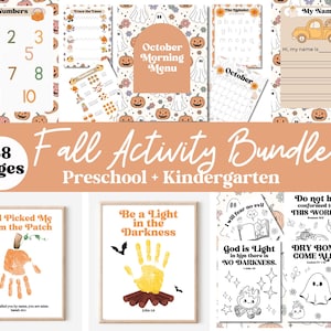 Christian Fall Preschool Bundle October Kindergarten Christian Fall Activity Bundle Preschool Activity Bundle Sunday School Fall