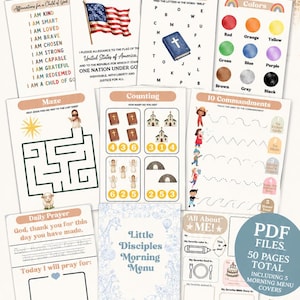 Christian Preschool Homeschool Curriculum Back to School Bundle Preschool Worksheets Toddler Pre-K Printables Charlotte Mason Daycare image 5