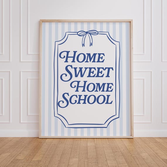 Home Sweet Homeschool Decor Homeschool Wall Art Christian Homeschool Sign Catholic Homeschool Mom Gift Playroom Decor Homeschool poster