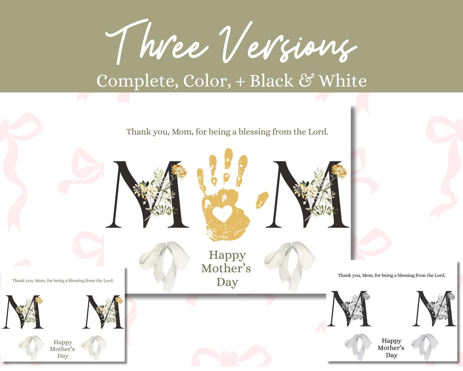 Mother's Day Sunday School Craft Handprint Art Mother's Day Keepsake ...