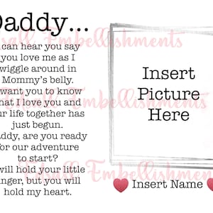 Papa Gedicht / Rahmen vom ungeborenen Kind / Sonogramm Bild Sublimation Design