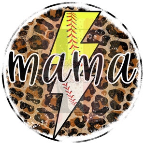 Mama Baseball und Softball Blitz Mama beide Mama der Baller Leopard Print Sublimation Design