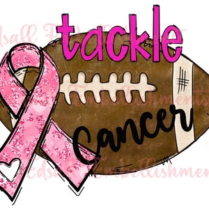 Tackle Cancer Breast Cancer Awareness Pink Ribbon Football Sublimation Design