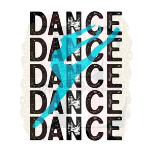Dance Blue Dancer Silhouette Ballerina Jazz Hip Hop Sublimation Design