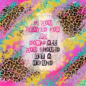 Se hai pregato per la mia caduta dovresti ottenere un rimborso Glitter colorato e stampa leopardata 20oz Straight Sublimation Tumbler Wrap
