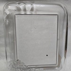 Vintage Clear Crystal Mikasa Frosted Glass Floral Flower photo Picture Frame  8x10&quot;