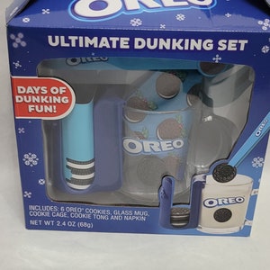 OHSO Big Cookie Dipper - 16 Oz Glass, Oreo Cookie Dunker Funnel, 4 Cookie  Dipping Milk Levels, Dunks 2 Cookies At Once, Holds Cookies At Desired