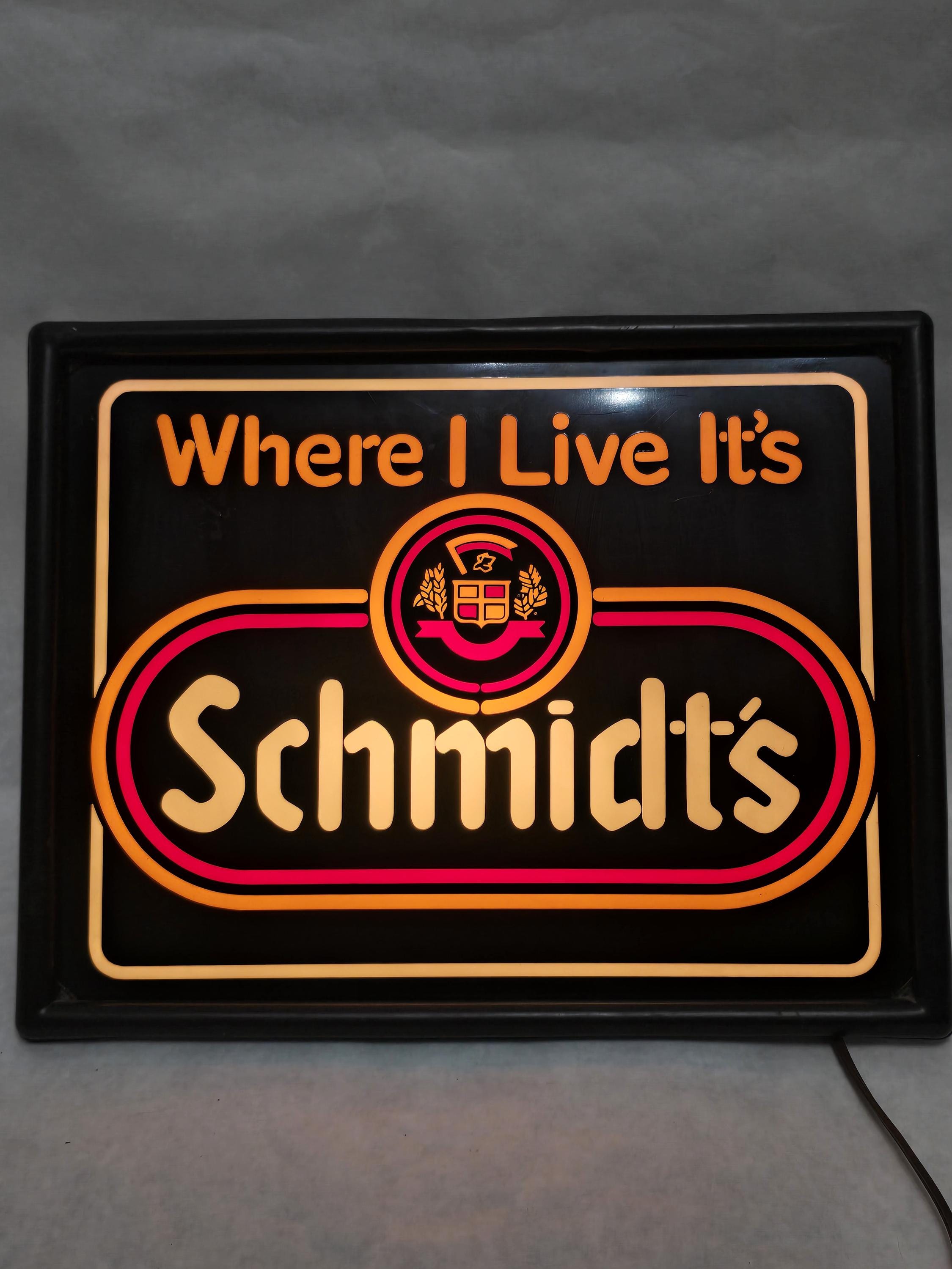 Schmidt Lighted Beer Sign - Etsy