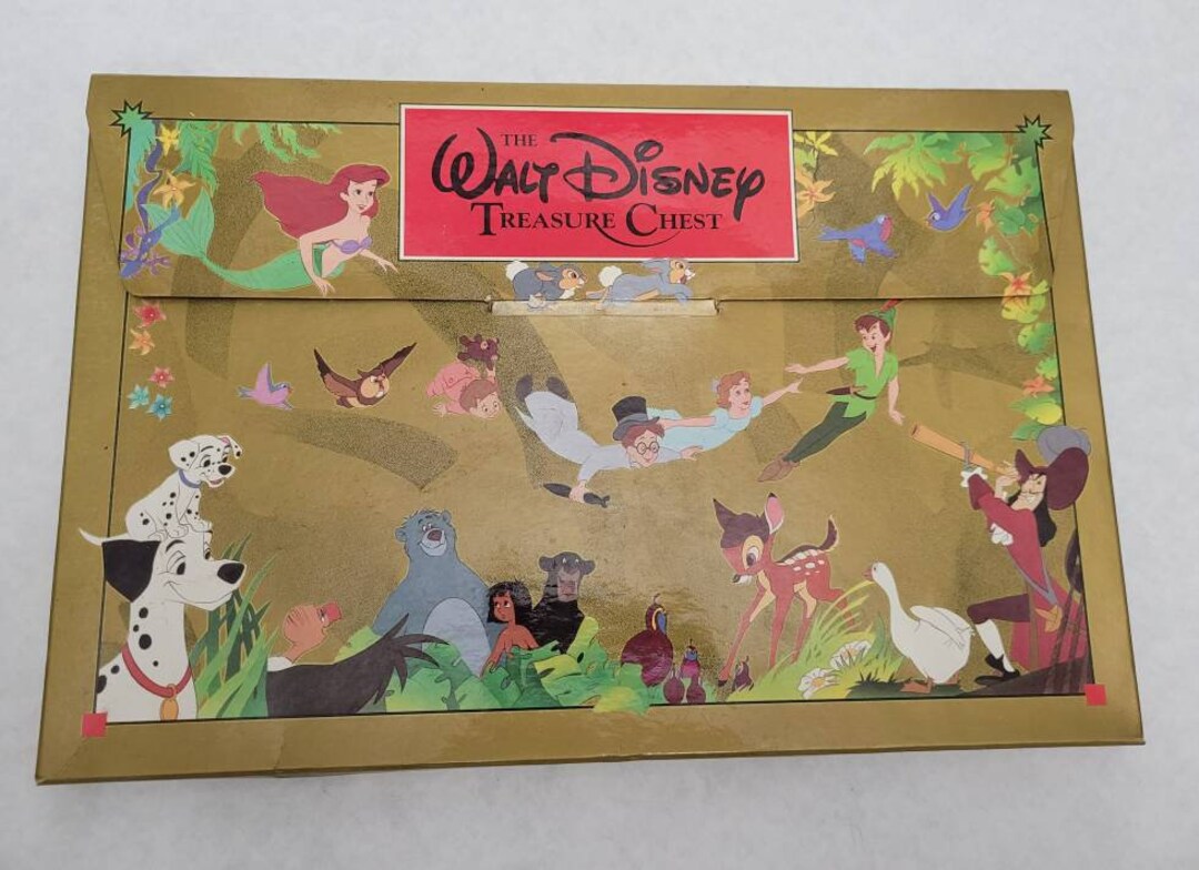Walt Disney Treasure Chest Boxed Set Vintage Childrens Books Peter Pan, Bambi, Little Mermaid