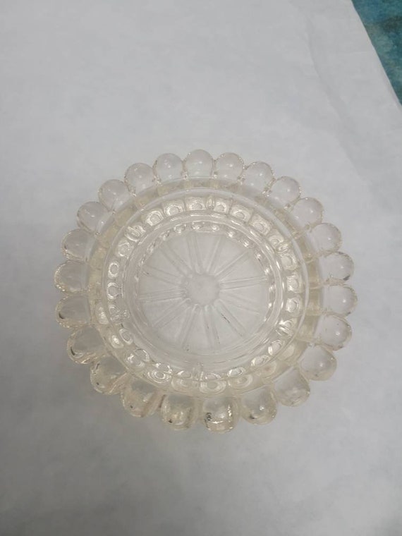 Vintage Clear Crystal Glass Ashtray Coaster Bubble Glass Mid Etsy