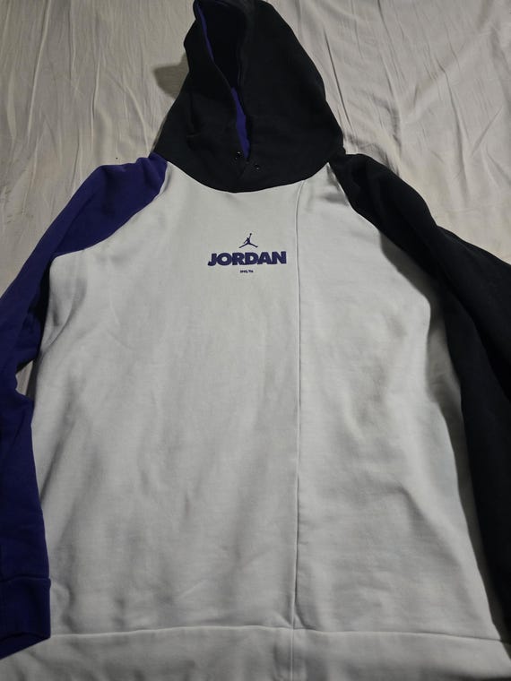 Jordan 11 Concord Hoodie Air Jordan Black White Purple Size XL Retro Sneaker Matching Sweatshirt