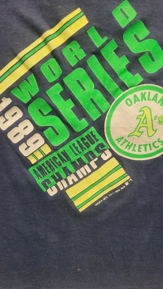 Vintage Oakland Athletics Shirt Blue Sz Large 42-… - image 2