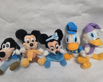 Vintage 1984 Disney Mickey’s Christmas Carol Plush Complete Set Of 5 Goofy Donald Mickey