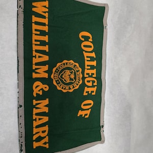 Antique College Felt Pennant College William and Mary Crest Historic Colleges 1930s