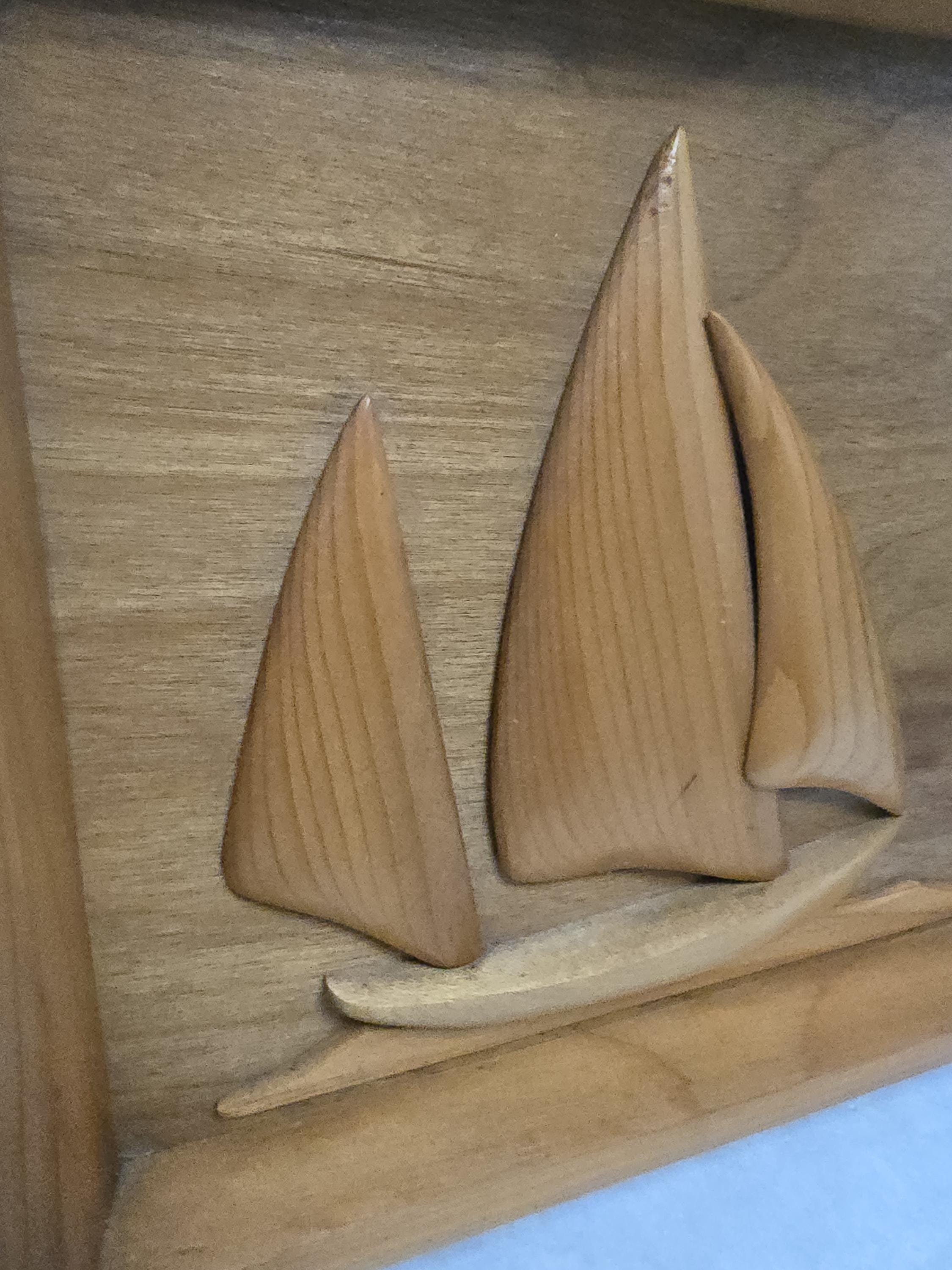 Ship Inlay Vintage Ship Inlay Wood Marquetry Art Piece Sailing Boat Beach House ...