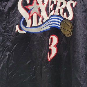 1998 Allen Iverson Philadelphia 76ers Gold Champion NBA Jersey Size 40  Medium – Rare VNTG