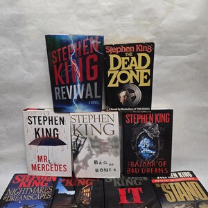 Vintage Set of 9 First Edition Classics Stephen King The Stand IT Dead Zone Bag of Bones Mr Mercedes Revival  Needful Things 1st Edition