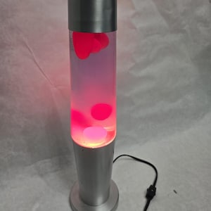Vintage Hot Rock Lite Series 46500 Lava Lamp 120V 18" Red Wax Clear Liquid  Groovy Throwback room decor