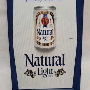 Vintage Natural Light Beer Plastic 3D Can Wall Hanging Sign Barware Breweriana Collectible