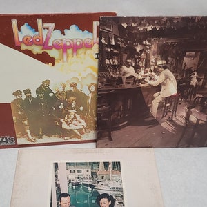 Vintage Led Zeppelin Original Pressing Vinyls Led Zeppelin II, Swan Song, In Through the Out Door- Great Condition Full Set of 3