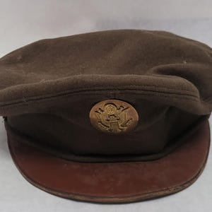 Vintage United States Military US Enlisted Man Visor Lewis Cap 30s 40s 50s WWII Korea