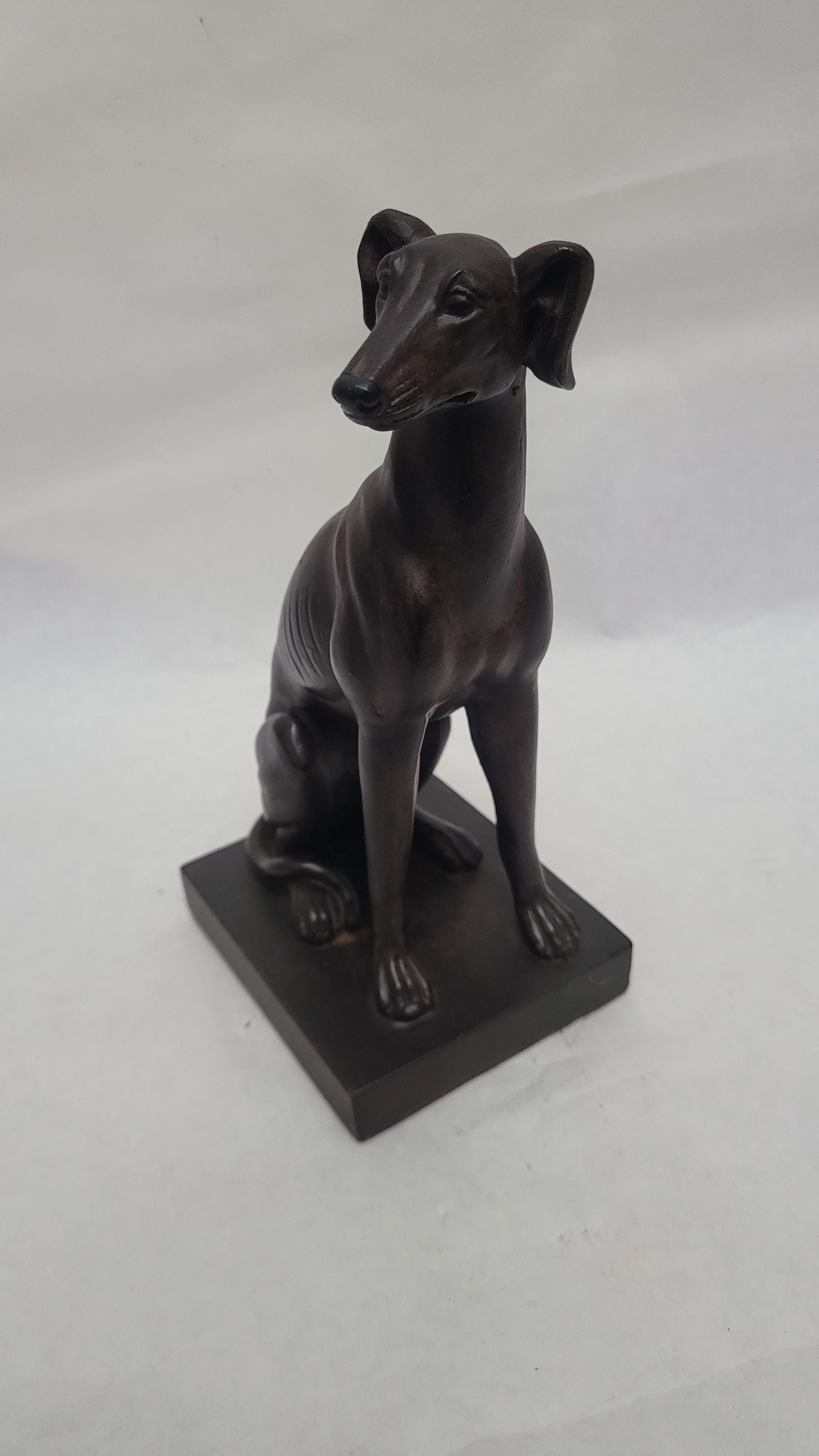 Vintage Morgan and Finch Timber Greyhound Bookend Statue