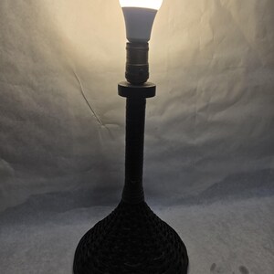 Vintage Rattan Table Light Fixture Boho Theme Decor Rattan 1960s