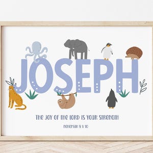 Bible Verse personalised baby name Christening print, children's name, christian dedication new baby gift, scripture nursery wall art Bible