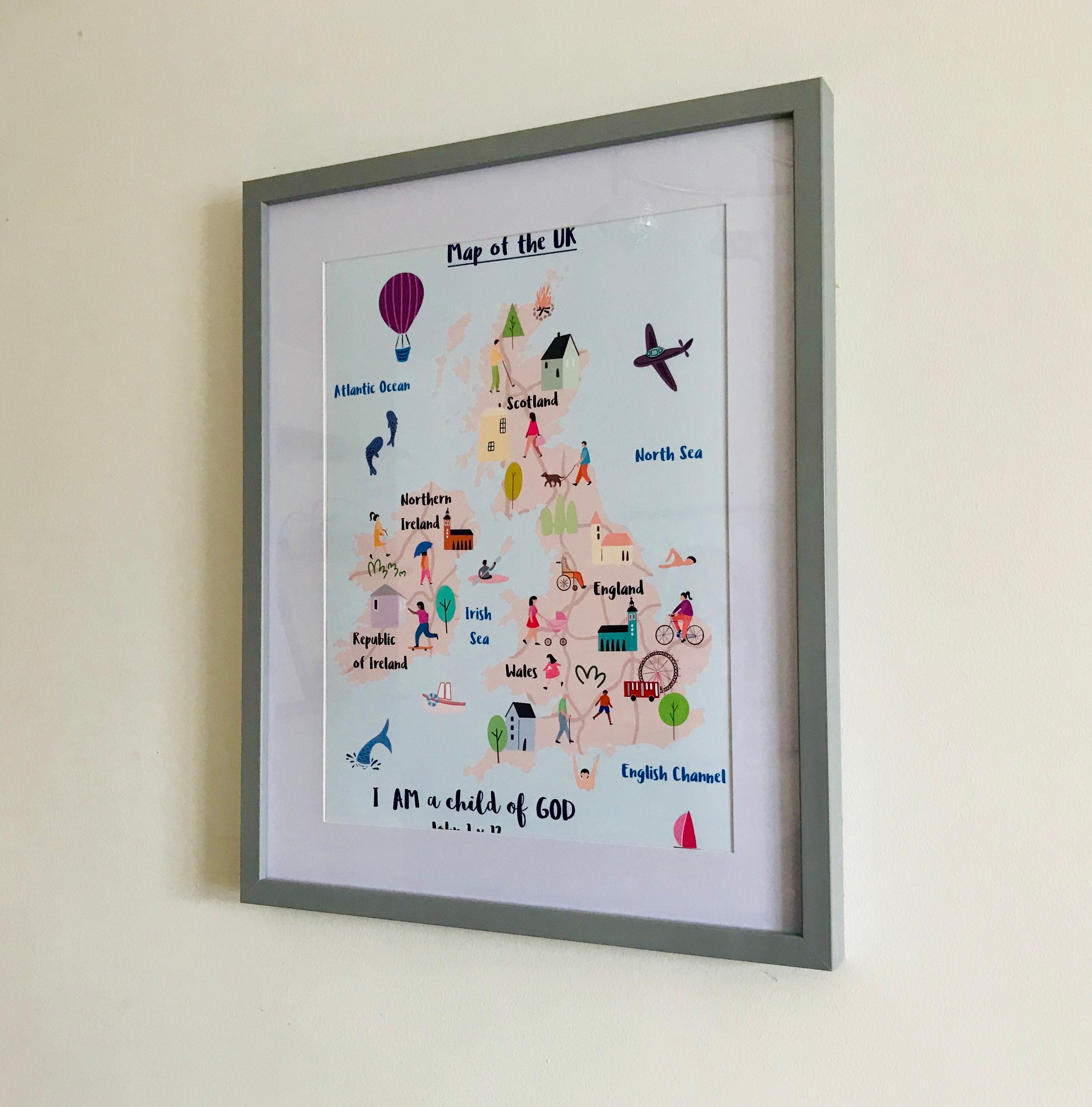 UK Map for Nursery Custom UK Map Nursery Wall Map Etsy UK