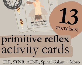 Instant Download | Primitive Reflex Integration Activity Cards: Exercises for Occupational Therapy | OT Student | Occupational Therapy