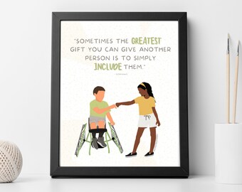 Inclusion Art Print | Diversity Illustration, Teacher Gift (Digital Download)