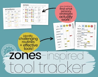 Zones of Self Regulation Inspired Sensory Tool Tracker for Social Emotional SEL