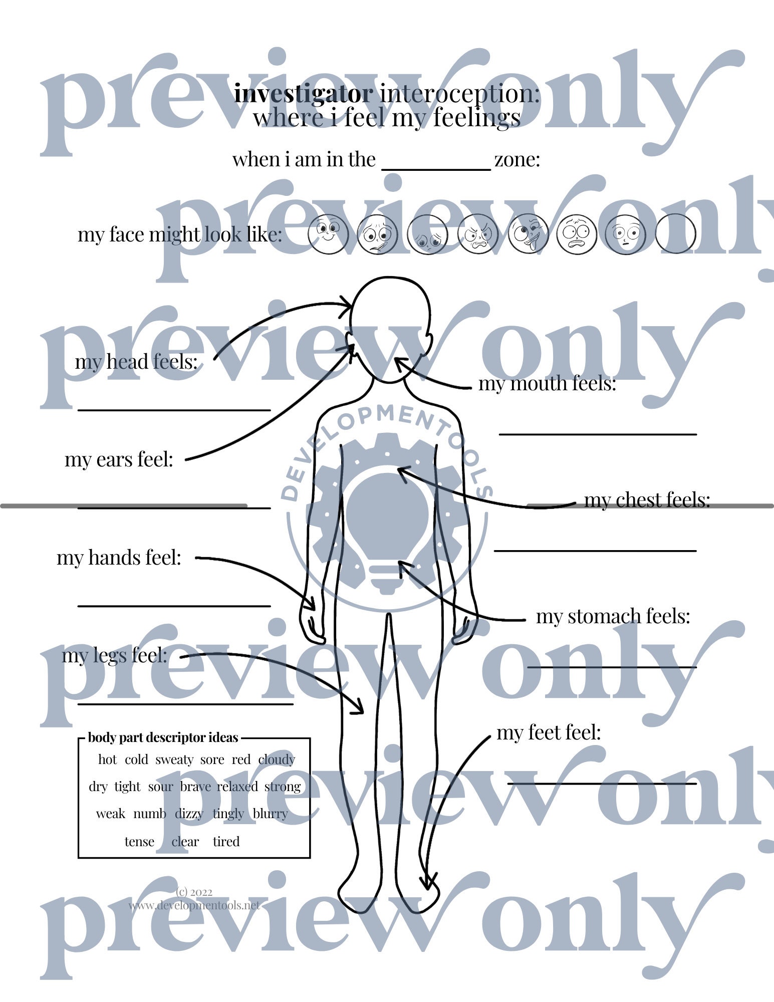 Autism Body Map Zones of Regulation Worksheets | Body Sensations, Autism ADHD Resource ...
