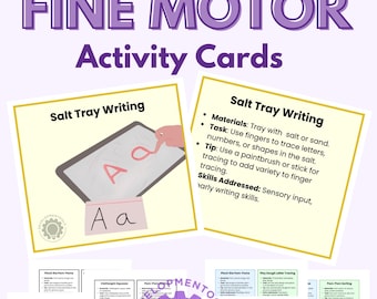 Printable Multisensory Fine Motor Activity Cards with Visuals & Instructions