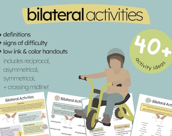 Bilateral Integration Activities | Pediatric Occupational Therapy (Digital Download)