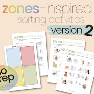 Zones of Regulation Inspired No-Prep Sorting Activity Ver. 2 | Self Regulation | Social Emotional | Special Education | Occupational Therapy